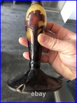 Ancien Petit pied lampe signé Daum Art Nouveau pate de verre Ancien Petit pied lampe signé Daum Art Nouveau pate de verre