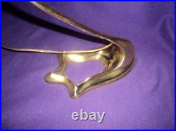 Ancien Pied De Lampe Bronze Art Nouveau/deco Tulipe Muller Daum Pate De Verre