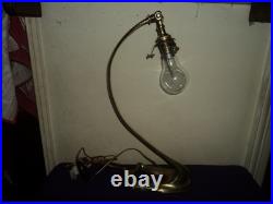 Ancien Pied De Lampe Bronze Art Nouveau/deco Tulipe Muller Daum Pate De Verre