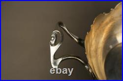 Ancien Plateau Bol Métal Argenté Art Nouveau