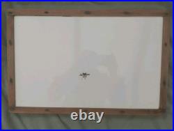 Ancien Plateau De Service Faïence Et Bois Sarreguemines Art Nouveau 1900