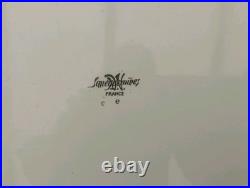 Ancien Plateau De Service Faïence Et Bois Sarreguemines Art Nouveau 1900