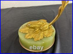 Ancien Porte Montre Gousset Art Nouveau Sculpture Grenouille