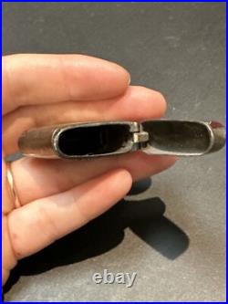 Ancien Pyrogene Box Boite A Alumette Argent Massif Art Nouveau emailler trefles