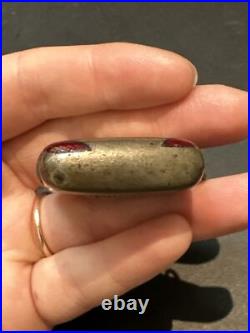 Ancien Pyrogene Box Boite A Alumette Argent Massif Art Nouveau emailler trefles