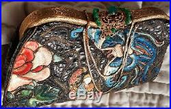 Ancien Sa de Soirée Brodé fil d'or 1900 Japonisant Art Nouveau