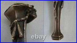 Ancien Sceau Cachet En Bronze Decor Feuillage Art Nouveau