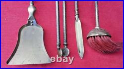 Ancien Serviteur De Cheminée Style Epoque Art Nouveau Complet Bronze Laiton Ancien Serviteur De Cheminée Style Epoque Art Nouveau Complet Bronze Laiton