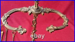 Ancien Serviteur De Cheminée Style Epoque Art Nouveau Complet Bronze Laiton Ancien Serviteur De Cheminée Style Epoque Art Nouveau Complet Bronze Laiton