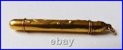 Ancien Stylo porte-mine en OR massif 18k gold pen ART NOUVEAU gui mistletoe