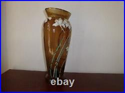 Ancien Très Grand Vase Pate de Verre Emaillé Legras Art Nouveau 19e 1,893kg 36cm