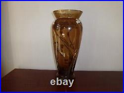 Ancien Très Grand Vase Pate de Verre Emaillé Legras Art Nouveau 19e 1,893kg 36cm