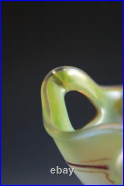 Ancien Vase Art Nouveau En Verre Émaillé Irisé Circa 1900