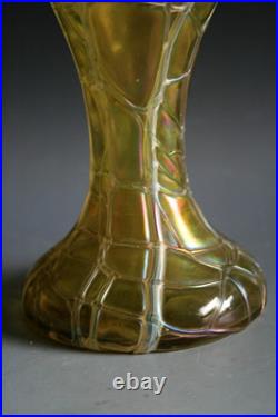 Ancien Vase Art Nouveau Pallme Konig Verre Irisé Circa 1900