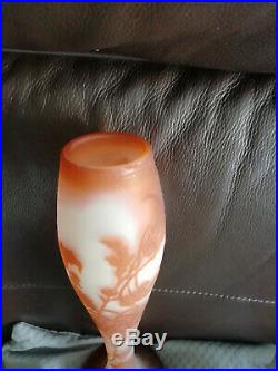 Ancien Vase Art Nouveau Pate De Verre Emile Galle Nancy
