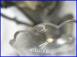 Ancien Vase Bouquetier Porte Bouquet Metal Argente Cristal Taille Art Nouveau Ancien Vase Bouquetier Porte Bouquet Metal Argente Cristal Taille Art Nouveau