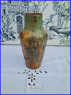 Ancien Vase En Etain Et Gres Art Nouveau