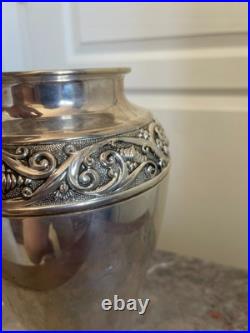 Ancien Vase Métal Argenté Art Nouveau 25 cm France Ancien Vase Métal Argenté Art Nouveau 25 cm France