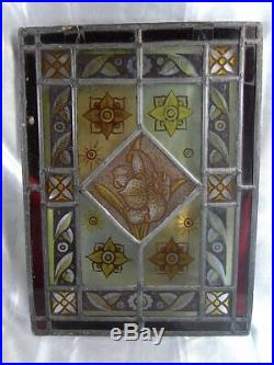 Ancien Vitrail Art Nouveau Fleur Vitraux Cadre Architecture Stained Glass