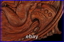 Ancien bas relief en chêne sculpté vers 1900 / Femme Seins Nus Chien Art Nouveau Ancien bas relief en chêne sculpté vers 1900 / Femme Seins Nus Chien Art Nouveau
