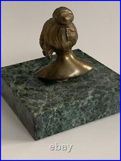 Ancien buste en bronze femme Art Nouveau Art Deco