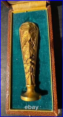 Ancien cachet bronze & tampon ART NOUVEAU JANETO dans sa boite d'origine Ancien cachet bronze & tampon ART NOUVEAU JANETO dans sa boite d'origine