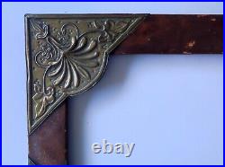 Ancien cadre bois art nouveau ovale feuillure 41 cm x 32 cm frame peinture photo