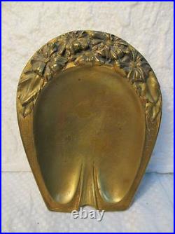 Ancien cendrier en bronze Art Nouveau, E. L. ADNIN