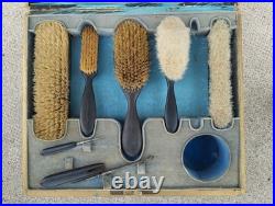 Ancien coffret nécessaire toilette chaussures DUPONT art nouveau chardon peint