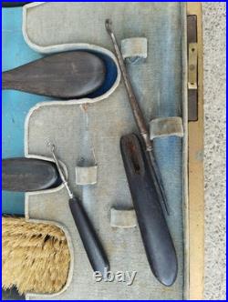 Ancien coffret nécessaire toilette chaussures DUPONT art nouveau chardon peint