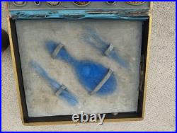 Ancien coffret nécessaire toilette chaussures DUPONT art nouveau chardon peint