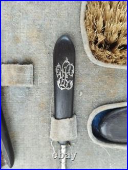 Ancien coffret nécessaire toilette chaussures DUPONT art nouveau chardon peint