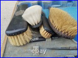 Ancien coffret nécessaire toilette chaussures DUPONT art nouveau chardon peint