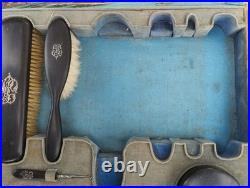 Ancien coffret nécessaire toilette chaussures DUPONT art nouveau chardon peint