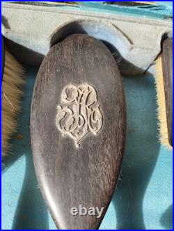 Ancien coffret nécessaire toilette chaussures DUPONT art nouveau chardon peint