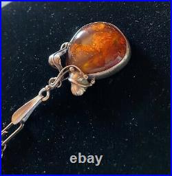 Ancien collier en argent et ambre Art Nouveau old necklace