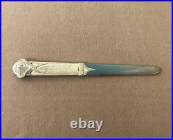 Ancien coupe papier / ouvre lettre ART NOUVEAU en bronze doré signé A. SADOUX