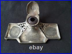 Ancien encrier art nouveau WMF en étain