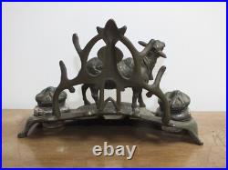 + Ancien encrier double Art Nouveau signé Nicolas Vidal, animalier mouton + + Ancien encrier double Art Nouveau signé Nicolas Vidal, animalier mouton +