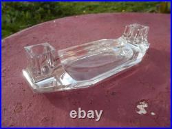 Ancien encrier double cristal Baccarat Art Nouveau Déco Moderniste design Adnet