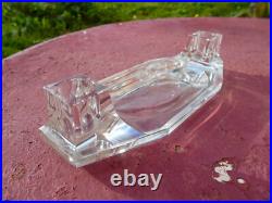 Ancien encrier double cristal Baccarat Art Nouveau Déco Moderniste design Adnet