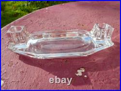 Ancien encrier double cristal Baccarat Art Nouveau Déco Moderniste design Adnet