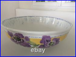 Ancien ensemble de toilette art nouveau faïence K et G Lunéville /pavots mauves