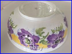 Ancien ensemble de toilette art nouveau faïence K et G Lunéville /pavots mauves