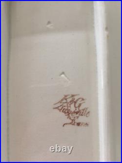 Ancien ensemble de toilette art nouveau faïence K et G Lunéville /pavots mauves