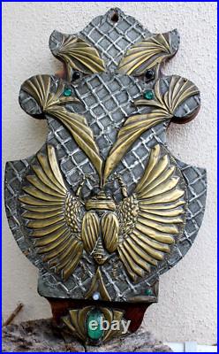 Ancien et superbe porte courrier art nouveau le scarabée (Alfred daguet)