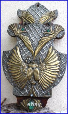 Ancien et superbe porte courrier art nouveau le scarabée (Alfred daguet)