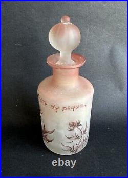 Ancien flacon de parfum pâte de verre signé Vessiere Nancy chardons Art Nouveau