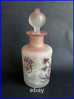 Ancien flacon de parfum pâte de verre signé Vessiere Nancy chardons Art Nouveau