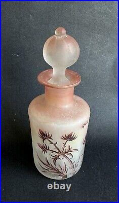 Ancien flacon de parfum pâte de verre signé Vessiere Nancy chardons Art Nouveau